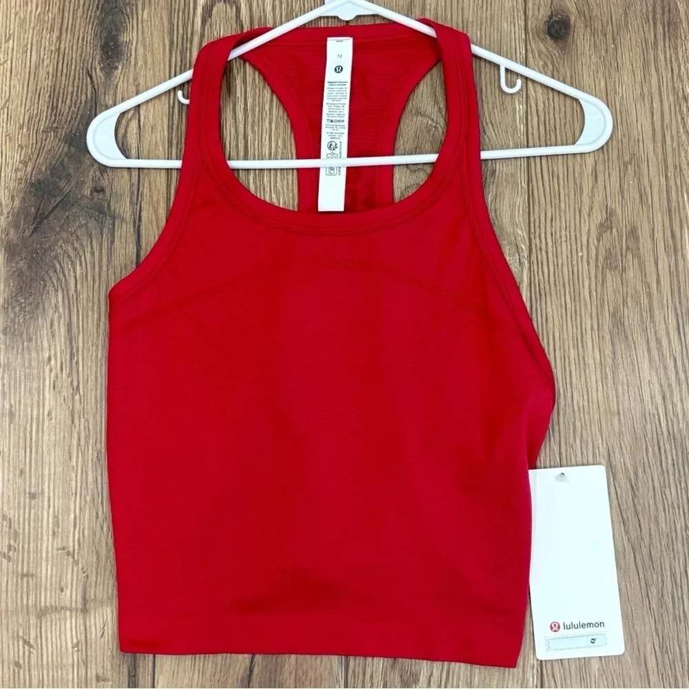 NWT Lululemon Swiftly Tech Cropped Racerback Tank Top Sz 12 In Pink Dragonfruit
